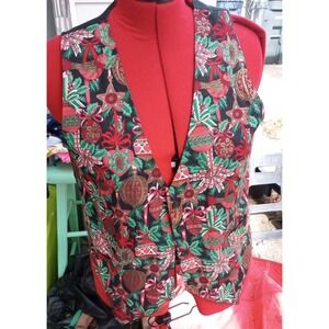 Vintage 90s Christmas Vest AOP Ladies L/XL